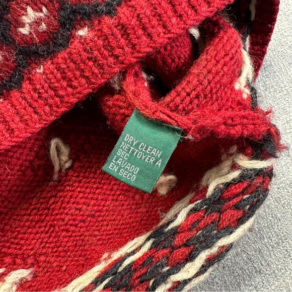 VTG Lauren Ralph Lauren Sweater Medium Phoebe Buffay Friends Wool Knit Reindeer - Picture 5 of 9